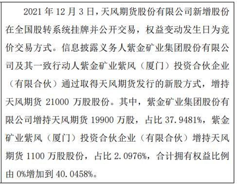 紫金矿业入股天风期货_有色金属期货公司收购_江铜集团期货